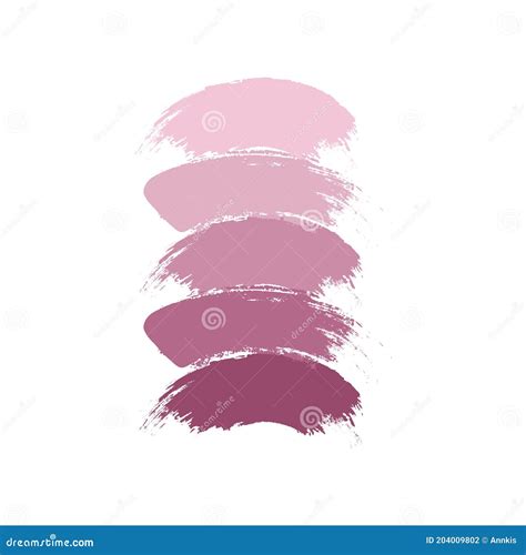 Makeup Strokes Pastel Nude Lipstick Or Blush Palette Vector Swatches Collection