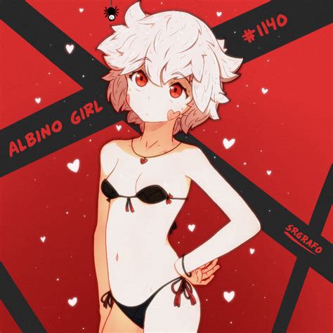 Srgrafo Albino Girl Srgrafo Original Girl Albino Bare Shoulders Bikini Black Bikini