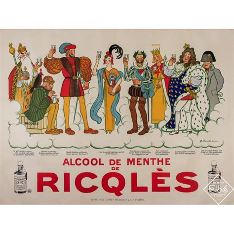 Affiche Ancienne Alcool De Menthe De Ricql S De Barr Re Circa