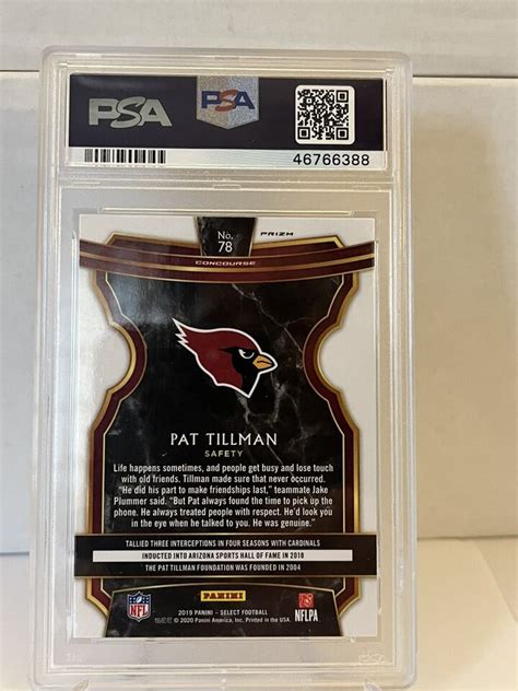 Panini Select Pat Tillman Concourse Silver Prizm Psa Ebay