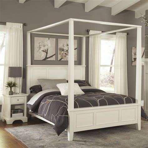 Home Styles Naples White King Canopy Bed-5530-610 - The Home Depot