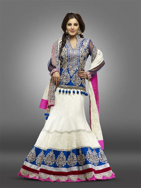 Pure Georgette Ghagra Choli Ghagra Is An Off White Colour This Ghagra