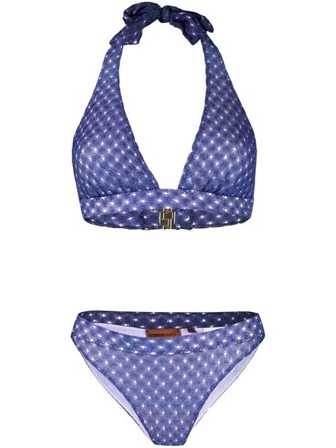 Buy Missoni Knitted Triangle Cup Bikini Set Purple At Off