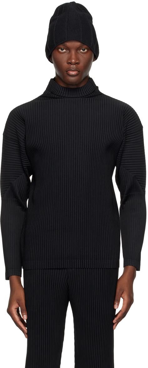 HOMME PLISSÉ ISSEY MIYAKE Black Basics Turtleneck SSENSE UK