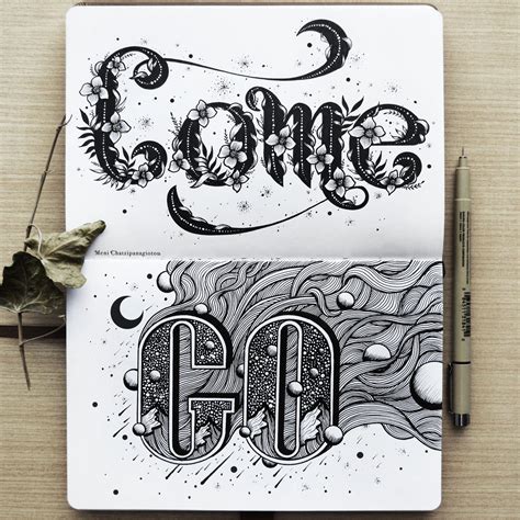 Lettering Illustrations By Meni Chatzipanagiotou Hand Drawn Lettering