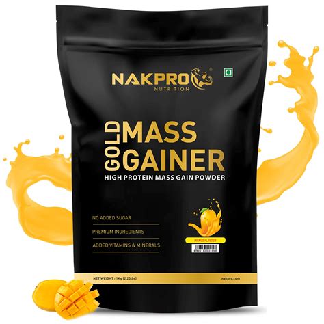 Buy Nakpro Gold Mass Gainer Powder 1 Kg Mango Lean Muscle Whey