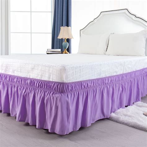 15 Inch Wrap Around Bed Skirt For King Size Bed Light Purple Walmart