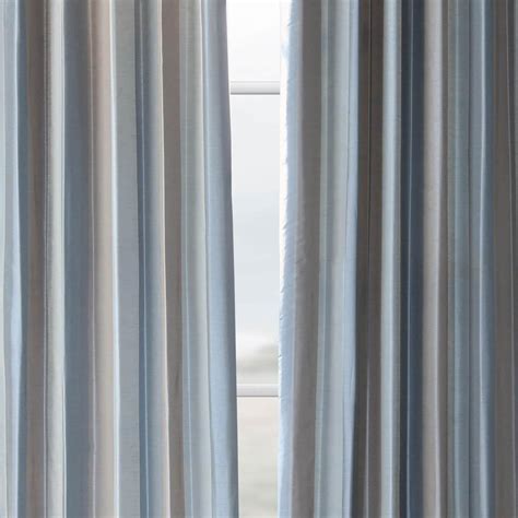 Eaton Blue & Grey Designer Striped Faux Silk Curtain | Blue and white ...