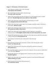 Chapter Micro Ex Docx Chapter Mechanisms Of Microbial