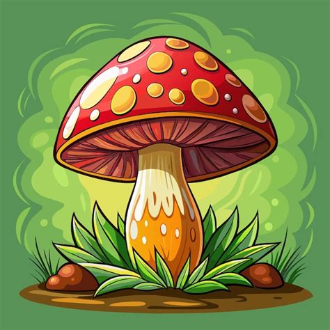 Premium Vector Mushroom Cartoon Vector Illustration Flat Style