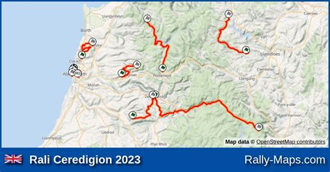 Streckenverlauf Rali Ceredigion 2023 BRC RallyeKarte De