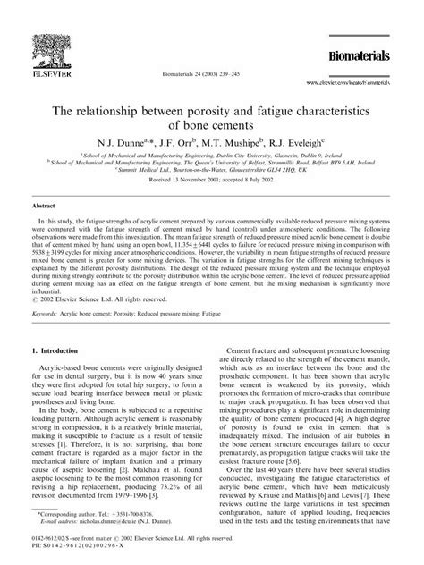 Pdf The Relationship Between Porosity And Fatigue Characteristics Of