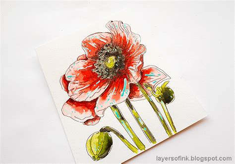 Layers of ink: Poppy Watercolor Tutorial