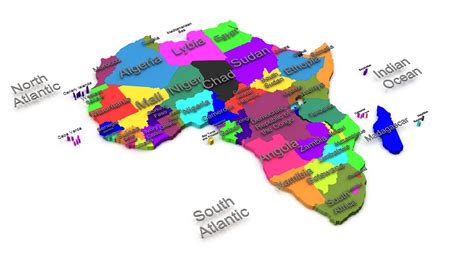 Mapa De África Modelo 3d 59 3ds Fbx Max Obj Free3d