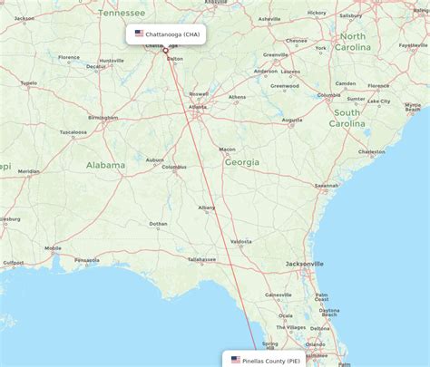 All Flight Routes From Chattanooga To Saint Petersburg Cha To Pie