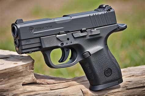 premium photo compact concealed carry pistol  red dot sight