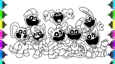 New Coloring Pages All Characters Poppy Playtime Chapter Smiling