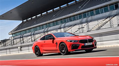 2020 BMW M8 Competition Coupe Color Fire Red Front Three Quarter