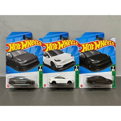 初版特斯拉 Hot Wheels 風火輪 Tesla Model Y 電動車 2023 HW Green Speed 蝦皮購物