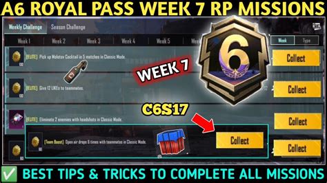 Season C6s17 Week 7 Missions Explain Pubg A6 Royal Pass Bgmi Week