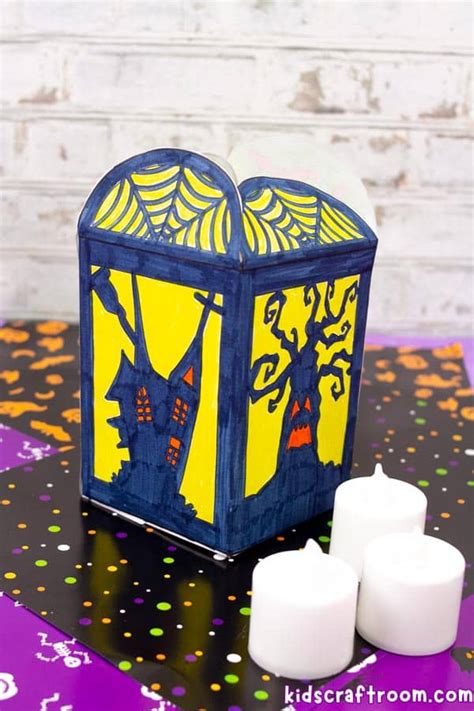 Easy Paper Halloween Lanterns For Kids (Free Printable) - Kids Craft Room