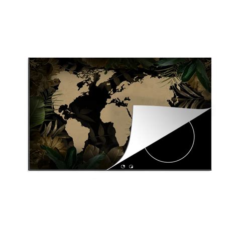 Muchowow Tapis Plaque Induction Carte Du Monde Plantes Tropicales