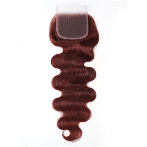 Beautyforever Body Wave 4x4 Lace Closure 33B Reddish Brown Hair Color