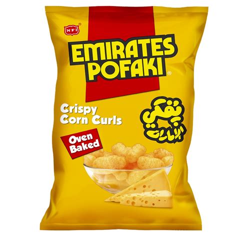 Emirates Pofaki Cheese Crispy Corn Curls 25 X 12 G Online At Best Price Corn Based Bags Lulu