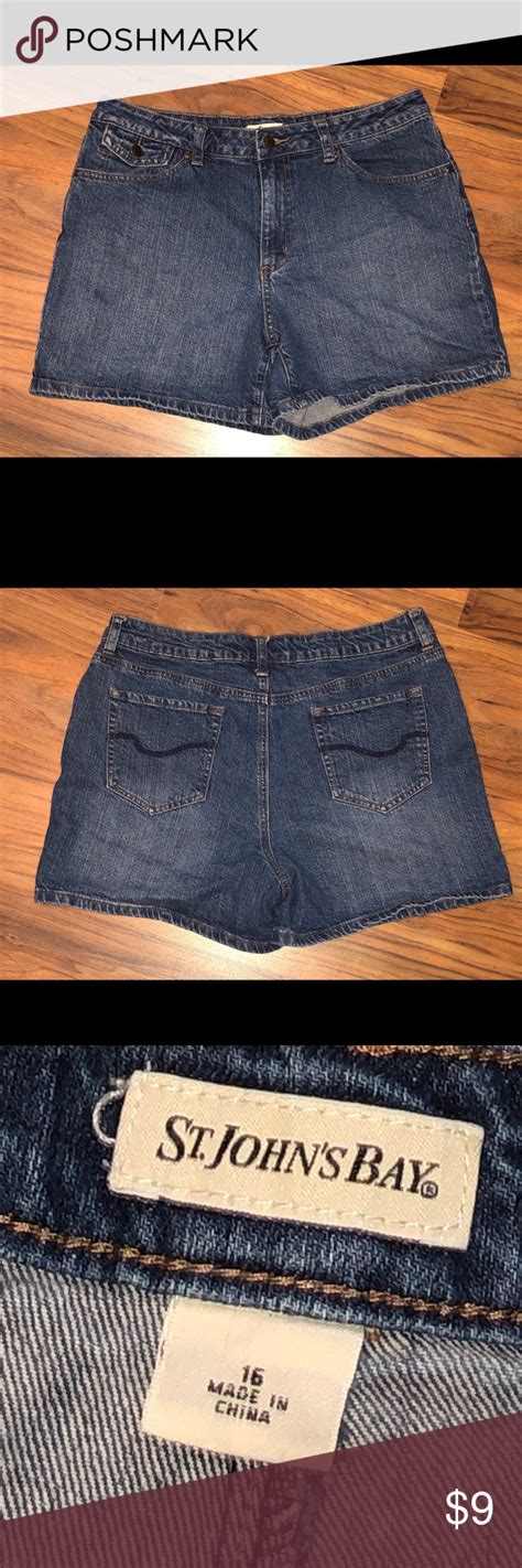 St Johns Bay Denim Shorts Misses 16 Classic Style