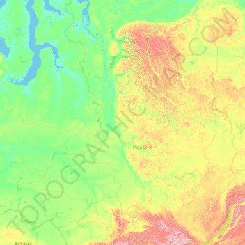 Yenisei River topographic map, elevation, terrain