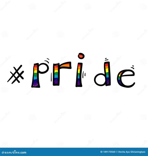 Hand Drawn Pride Love With Rainbow Symbol For Gay Slogan And LGBT Rights Doodle Vector Stock