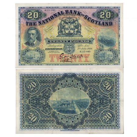 1936 Billete Escocia 20 Pound SC Mynumi