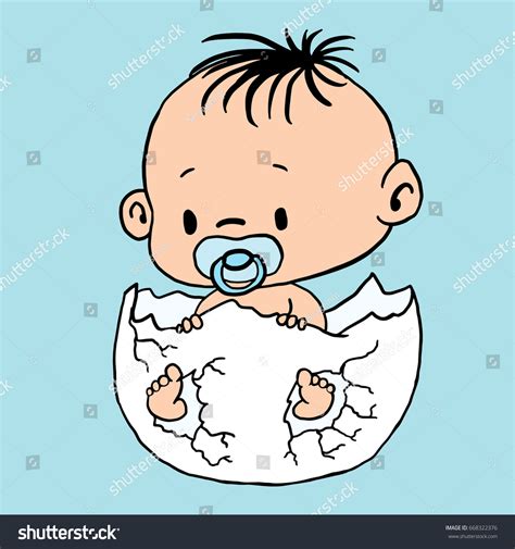 Cute Cartoon Funny Baby Boy Dummy Stock Vector (Royalty Free) 668322376 ...