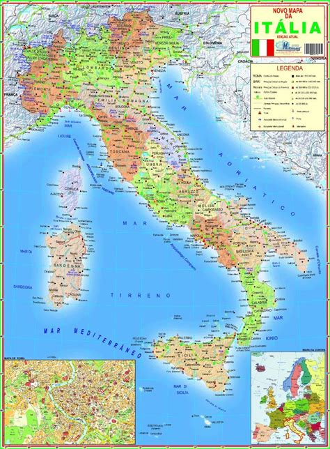 Mapa Da Italia Dividido Por Regioes Librain