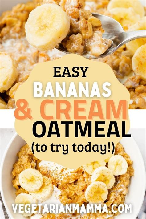 Bananas And Cream Oatmeal Recipe Homemade Oatmeal Healthy Oatmeal