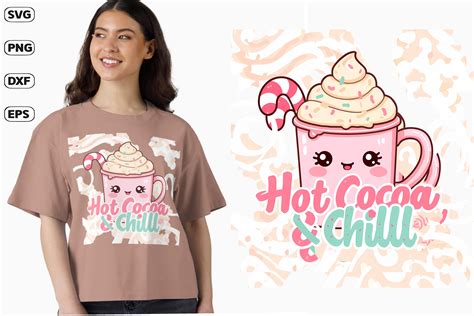 Hot Cocoa Chill Cute Christmas Mug SVG Graphic By Cute Paw Creative