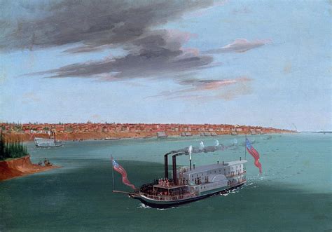 St Louis From The Mississippi River Painting By George Catlin