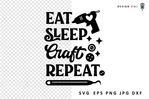 Eat Sleep Craft Repeat Crafting Svg Graphic By Design Owl · Creative Fabrica