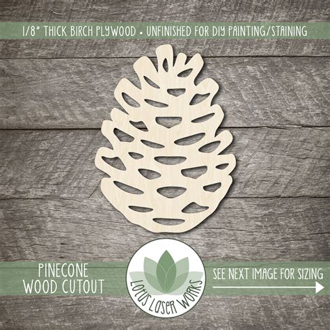 Pine Cone Wood Shape Laser Cut Wooden Pinecone Cut Out Etsy