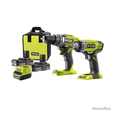 Pack de machines 18V Ryobi R18DDID 220S perceuse visseuse et visseuse à