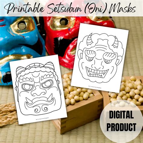 Printable Setsubun Oni Masks, Japanese Holiday, Celebrate Setsubun ...