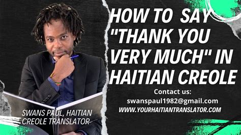 How To Say Thank You Very Much In Creole Haitianenglishtranslator