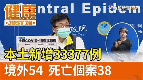 本土新增33377例 境外54死亡個案38【健康資訊】 Youtube