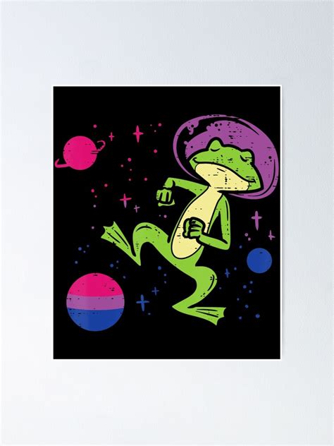 Frog Astronaut Planets Lgbtq Bisexual Flag Gay Pride Ally Bi Poster For Sale By ThuongTroo