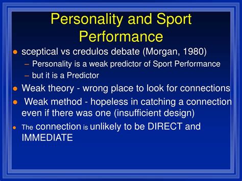 Ppt The Role Of Personality In Sport Conceptual And Methodological