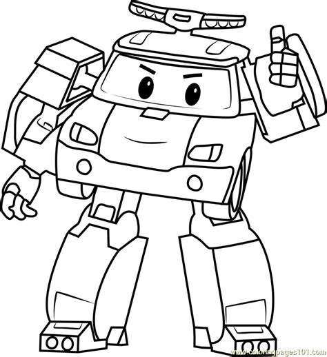 Poli Coloring Page for Kids - Free Robocar Poli Printable Coloring Pages Online for Kids ...