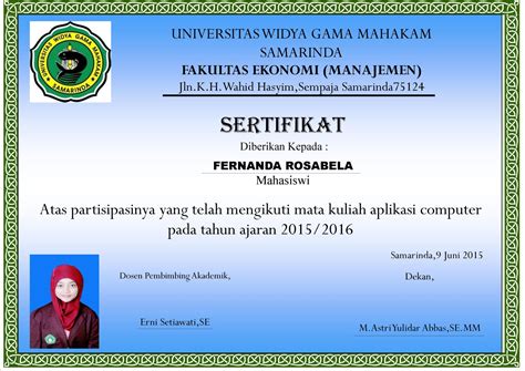 Contoh Sertifikat Akademik Gawe CV