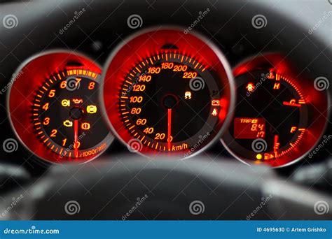 Red Speedometer Stock Photo Image Of Interior Equipment 4695630