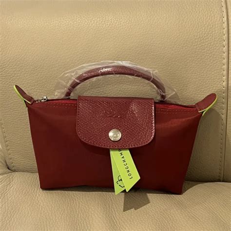 LONGCHAMP LE PLIAGE Mini Pouch With Handle Classic RED Recycled Canvas