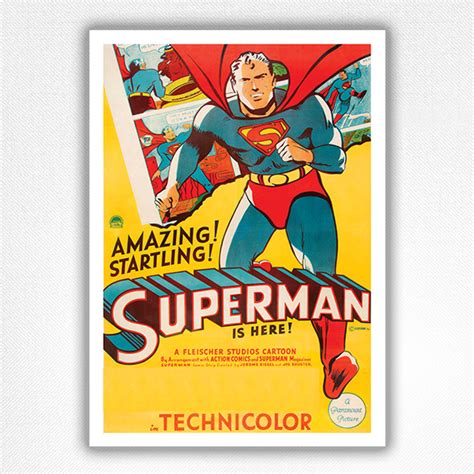 Superman Is Here poster Amazing Startling movie poster 1941